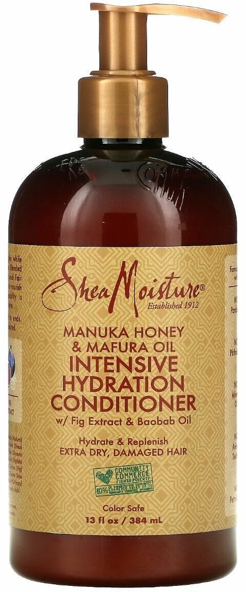 Shea Moisture, кондиционер для интенсивного увлажнения волос, INTENSIVE HYDRATION CONDITIONER, мед манука и масло мафуры, 384 мл