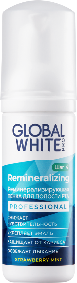 Global White Пенка реминерализирующая Total Protection Strawberry mint 50 мл 1 шт