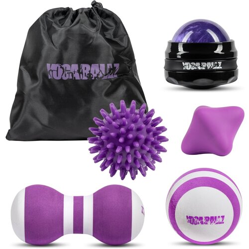 фото Набор из 5 массажных мячей для мфр, фитнеса и йоги yogaballz, массажные мячи