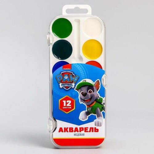 Paw Patrol Акварель медовая 12 цветов, Paw Patrol, без кисти paw patrol r 32695 музыкальный микрофон с усилителем