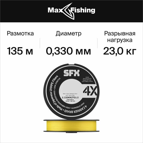 шнур плетеный sufix matrix pro 0 35мм 135м midnight green Шнур плетеный Sufix SFX 4X #4 0,33мм 135м (yellow)