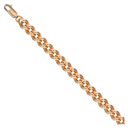 Цепь Krastsvetmet Цепь из золота НЦ12-200 диаметром проволоки 0,35, красное золото, 585 проба, длина 40 см, средний вес 3.06 г, золотой шнур херсонес цепь шнурок с замком из красного золота 8338