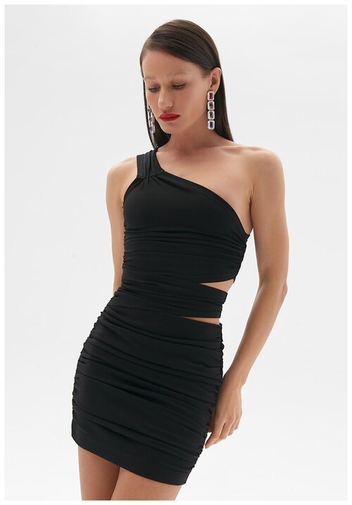 Платье-футляр The Select, вечернее, прилегающее, мини, размер S, черный