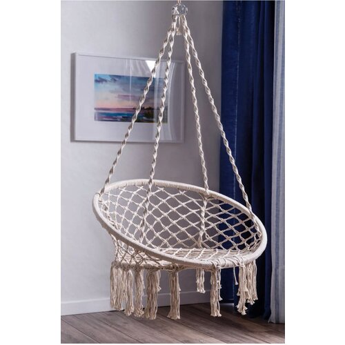 Гамак-кресло гнездо с бахромой 82x131 см хлопок без опоры