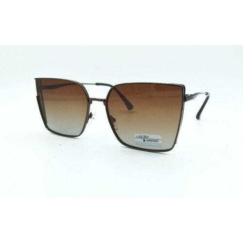 Солнцезащитные очки Lady Rabbit, вайфареры, оправа: металл, поляризационные, для женщин