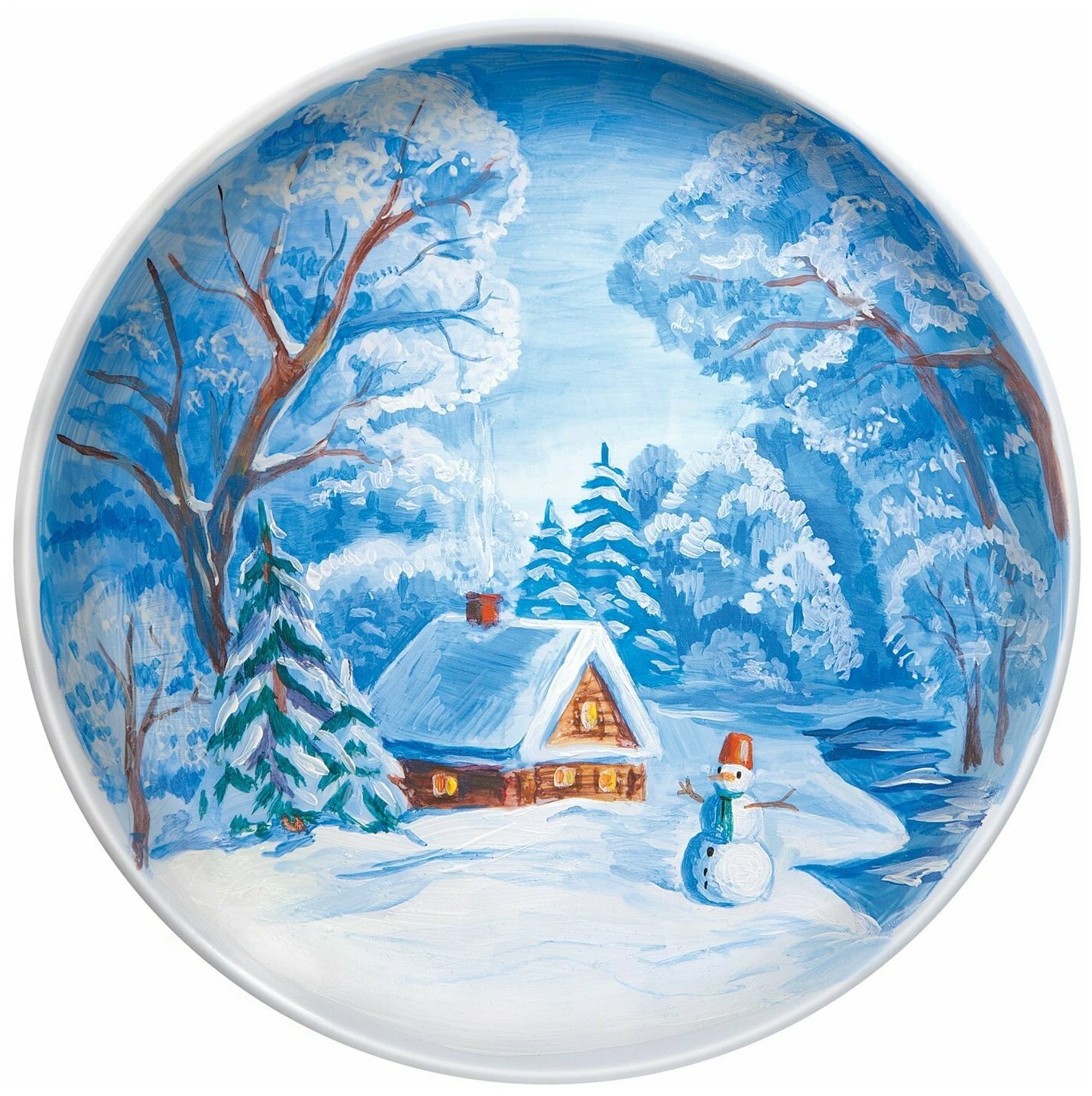 Роспись по тарелке "Зимняя сказка" (717027) - фото №5