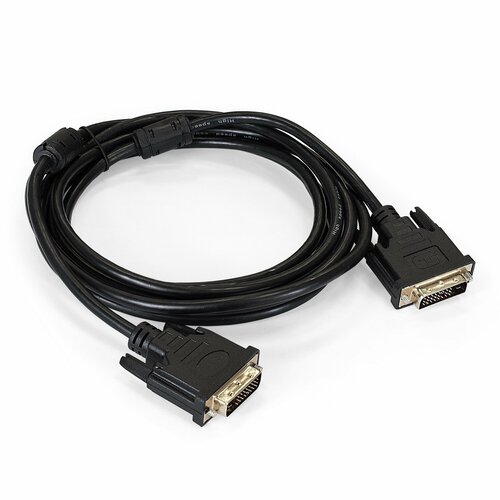 кабель dvi 1 8 м dvi d dual link 24 pin пакет Кабель DVI-D Exegate EX191095RUS dual link позолоченные разъемы, 2 фильтра, чёрный - 3 метра