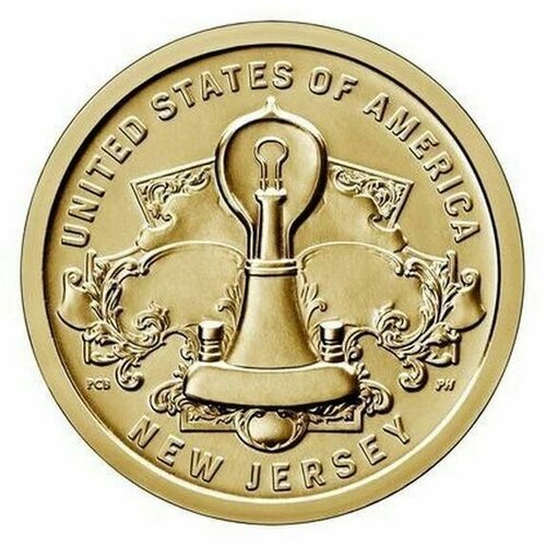 Монета 1 доллар Лампа накаливания Томаса Эдисона (Нью-Джерси). Американские инновации. D, США, 2019 г. в. UNC