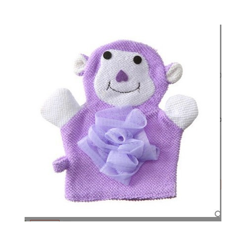 IBRICO/Мочалка-рукавичка, губка детская для купания малышей (Фиолетовый))
