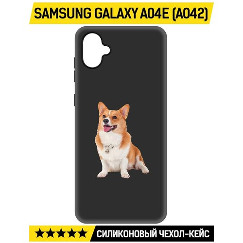 Чехол-накладка Krutoff Soft Case Корги для Samsung Galaxy A04e (A042) черный чехол накладка krutoff soft case уэнсдей аддамс тайлер для samsung galaxy a04e a042 черный