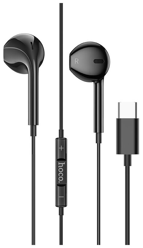 Проводные наушники Hoco M101 Crystal Joy, USB Type-C, черный
