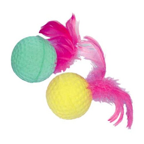 Игрушка Котенок поролон Мяч гольф С пером 4 шт