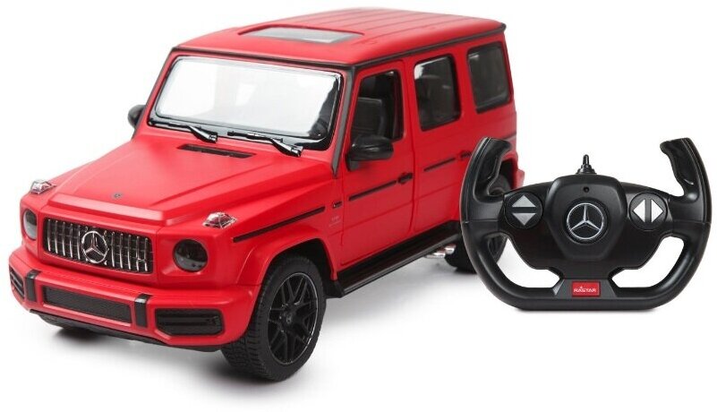 Машинка на радиоуправлении Rastar Mercedes-Benz G63 (арт.95700), 1:14 (34см). Двери открываются. Красная