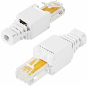 Джек штекер RJ45 8Р8С для быстрого ручного монтажа на кабель (витая пара)