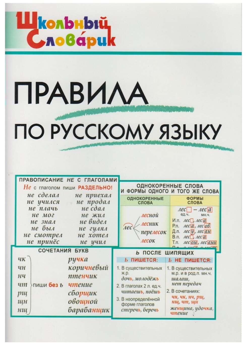 Правила по русскому языку для 2 класса в таблицах и схемах распечатать