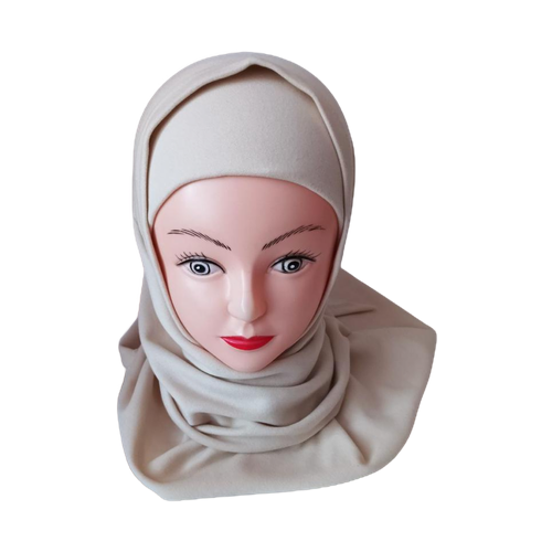 фото Хиджаб, комплект платок на кнопках и бони, теплый, кашемир, флис без бренда