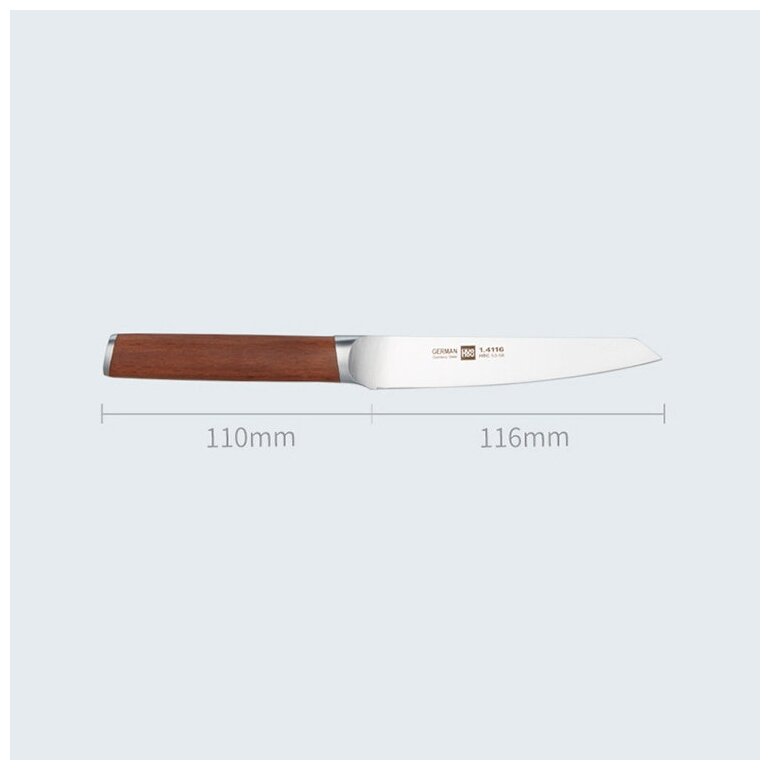 Набор кухонных ножей из сверхпрочной стали (5 ножей + подставка) HuoHou (HU0158), русская версия!!!, коричневый - фотография № 3