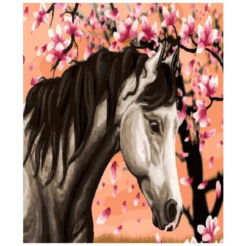 Картина по номерам Лошадь в цветущем саду 40х50 см Art Hobby Home