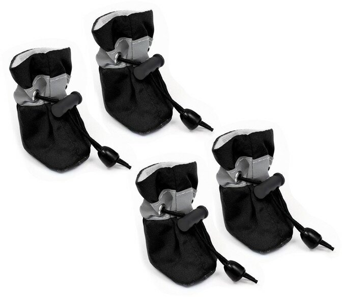 Ботинки для собак "Уют" с утяжкой, набор 4 шт, размер 1 (3, 5 х 2, 5 см) чёрные - фотография № 7