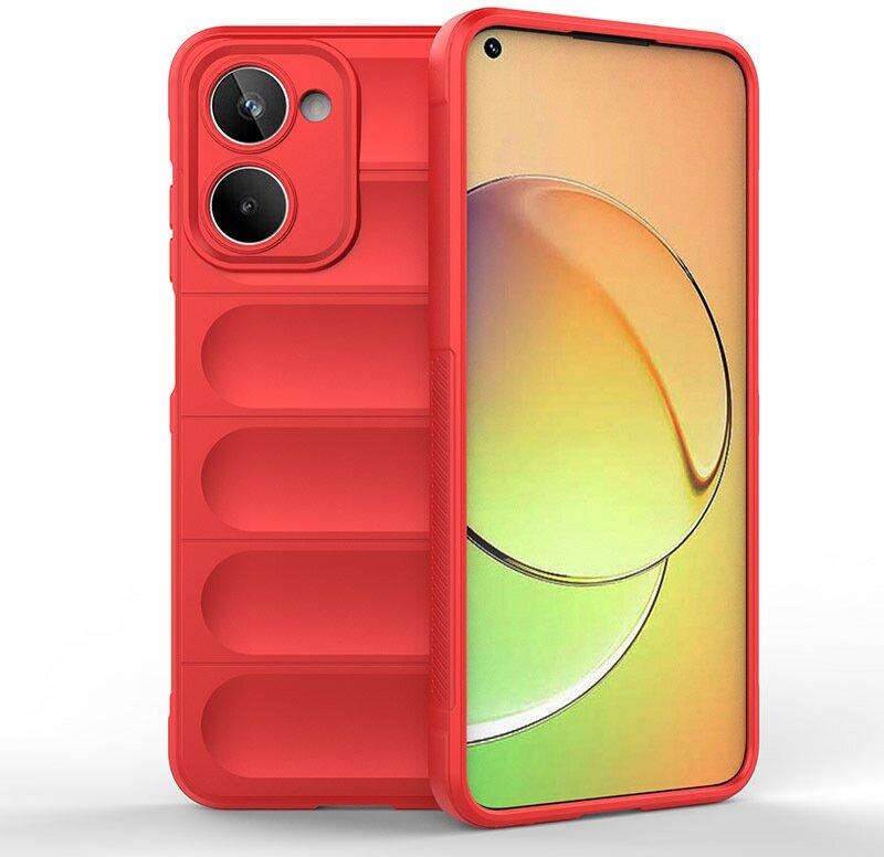 Противоударный чехол Flexible Case для Realme 10 4G красный - фотография № 13