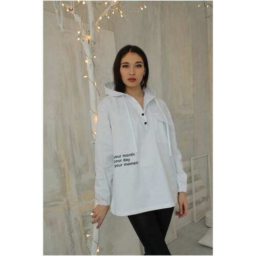 фото Рубашка поло белая женская оверсайз твой день verenika