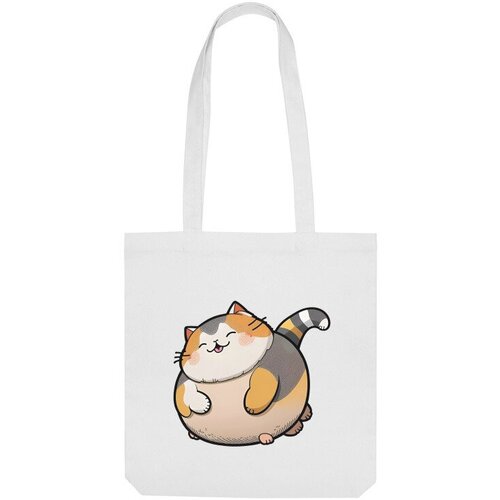 Сумка шоппер Us Basic, белый сумка довольный толстый кот бежевый