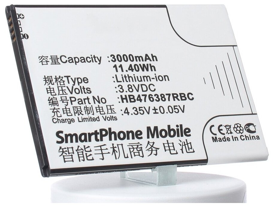 Аккумуляторная батарея iBatt 3000mAh для телефона HB476387RBC