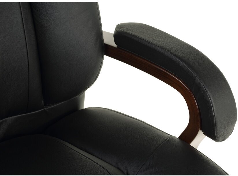 Кресло руководителя БЮРОКРАТ T-9925WALNUT, на колесиках, кожа, черный [t-9925walnut/black] - фото №9