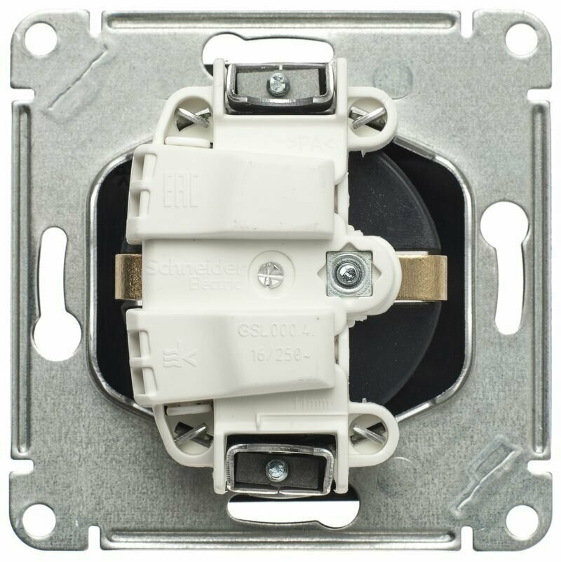 Glossa GSL000743 Розетка с заземляющим контактом (16 А, под рамку, скрытая установка, антрацит) Schneider Electric - фото №6