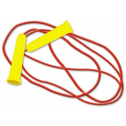 Скакалка детская спортивная гимнастическая длина 2,2 м, тренажер для фитнеса, цвет красный