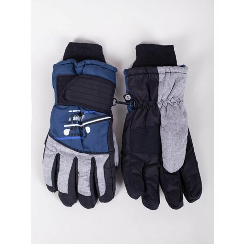 фото Перчатки yo! зимние с подкладкой из флиса, со светоотражающими элементами, размер 18 (12-14 лет), черный, синий