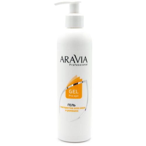 ARAVIA Professional, Гель для обработки кожи перед депиляцией с экстрактами алоэ вера, 300 мл