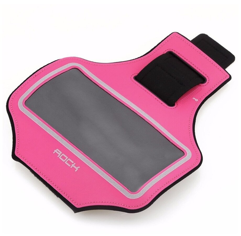 Спортивный чехол для телефона на руку Rock Slim Sports Armband 6", розовый