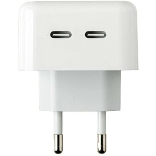 Зарядное устройство, быстрая зарядка для телефона, блок питания 35W, 2 USB C выхода, защита от перегрева, защита от перенапряжения, белый