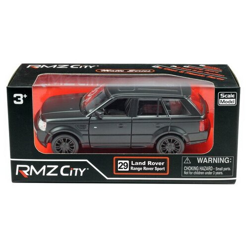 внедорожник rmz city range rover sport 344009s 1 64 7 3 см матовый черный Машинка металлическая Uni-Fortune RMZ City 1:32 Range Rover Sport, инерционная, черный матовый цвет,