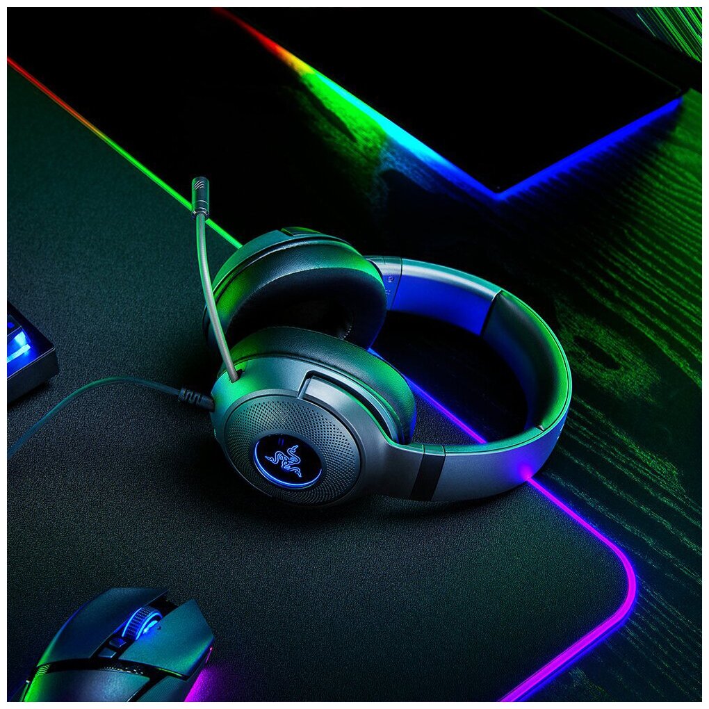 Игровая гарнитура Razer Kraken V3 X (2022) USB 40 динамики 71 звук полноразмерные кардиоидный микрофон подсветка Chroma RGB