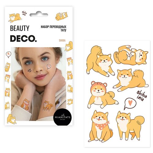 фото Набор татуировок для тел `deco.` cartoon by miami tattoos переводная (shiba)