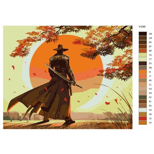 Картина по номерам V-245 Самурай, 60x80 см картина по номерам v 248 самурай 60x80 см