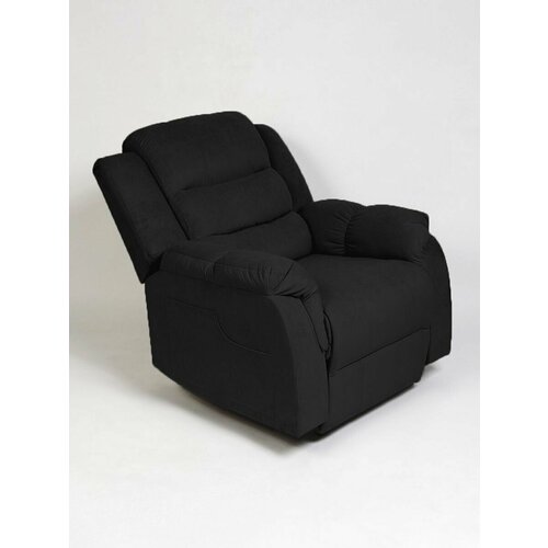 Кресло реклайнер велюр с электроприводом Masscomplekt, black