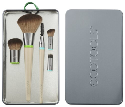 Набор кистей для макияжа (5 сменных насадок и 2 ручки) EcoTools Interchangeables Daily Essentials Total Face Kit