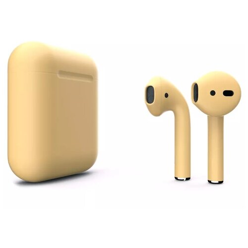 фото Беспроводные наушники apple airpods 2 color (беспроводная зарядка чехла), золотой матовый