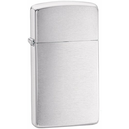 Зажигалка ZIPPO Slim с покрытием Brushed Chrome, латунь/сталь, серебристая, матовая, 29x10x60 мм оригинальная бензиновая зажигалка zippo 200fisherman с покрытием brushed chrome рыбак