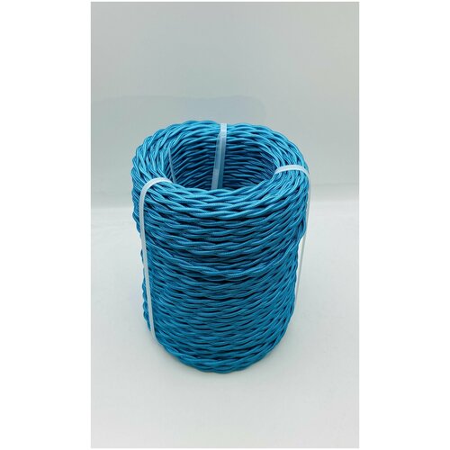 Электрический ретро провод / силовой кабель EDISEL 3х1,5 мм, цвет Морская волна шелк