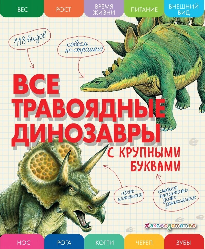 Все травоядные динозавры. С крупными буквами