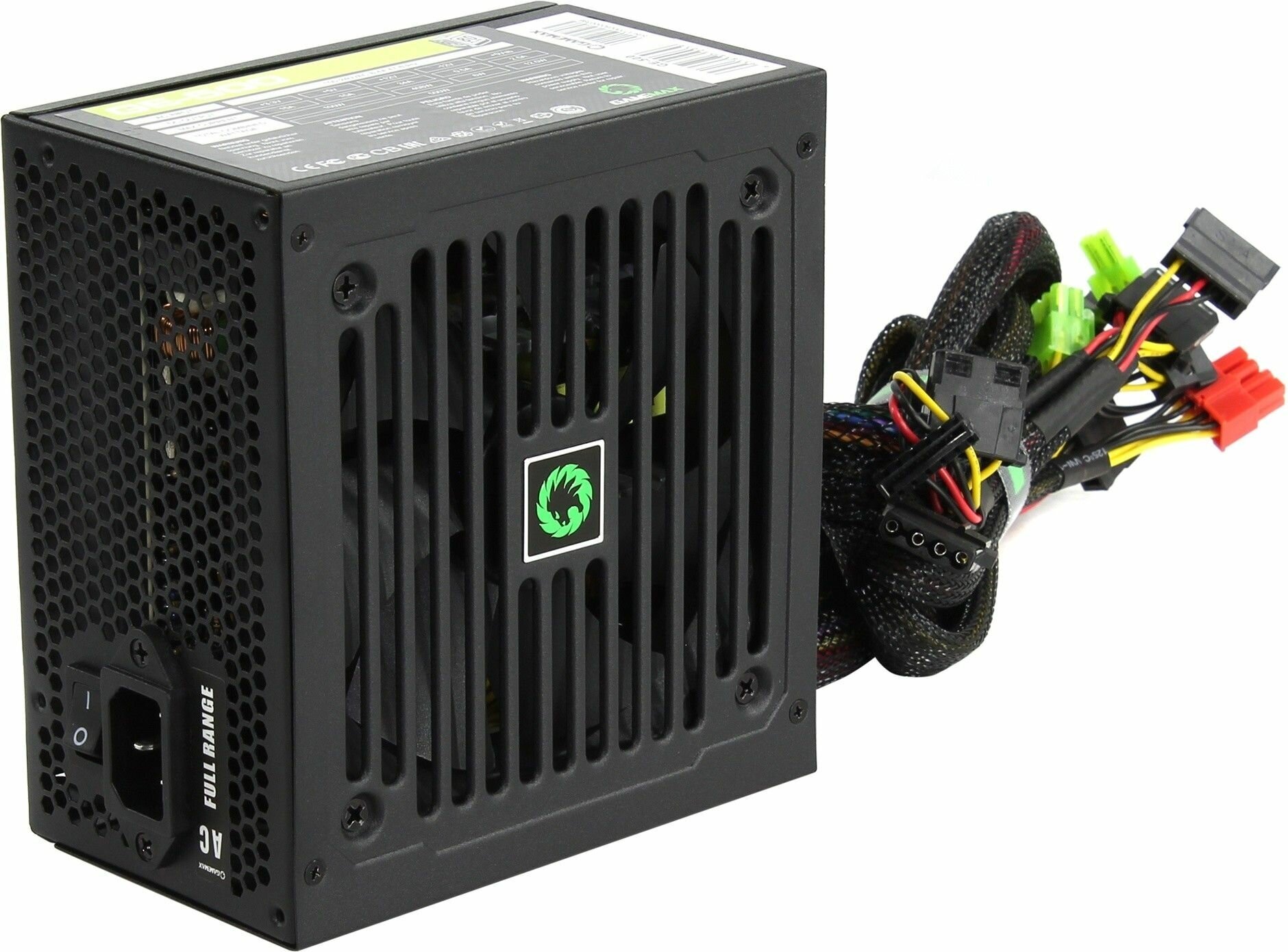 Блок питания GameMax GE ECO GAMER GE-500 500 Вт (черный 500W ATX V2.3 24+4+4 pin 1x6/8 pin fan 120mm PFC 80+)