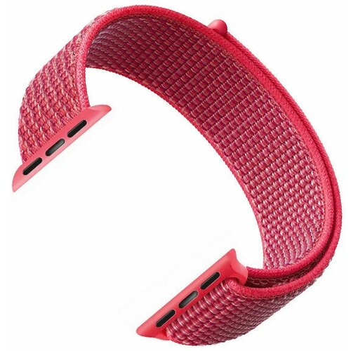 ОЕМ, Нейлоновый ремешок для Apple Watch 42/44мм, арт.011802, красный/розовый