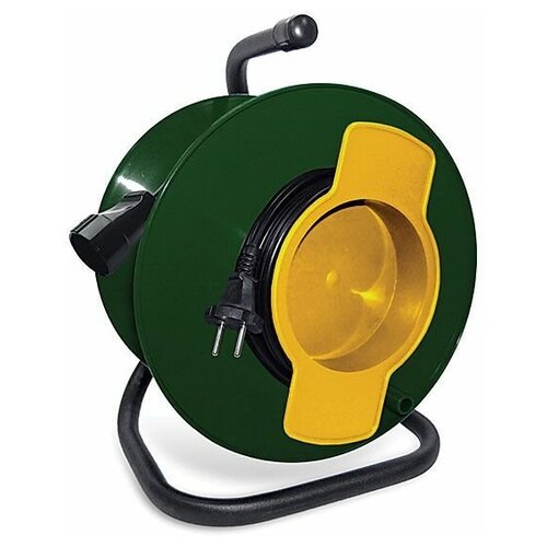 фото Удлинитель силовой на катушке с выносной розеткой, "союз" пвс (2х1,0 мм) 2200 вт, 50 м