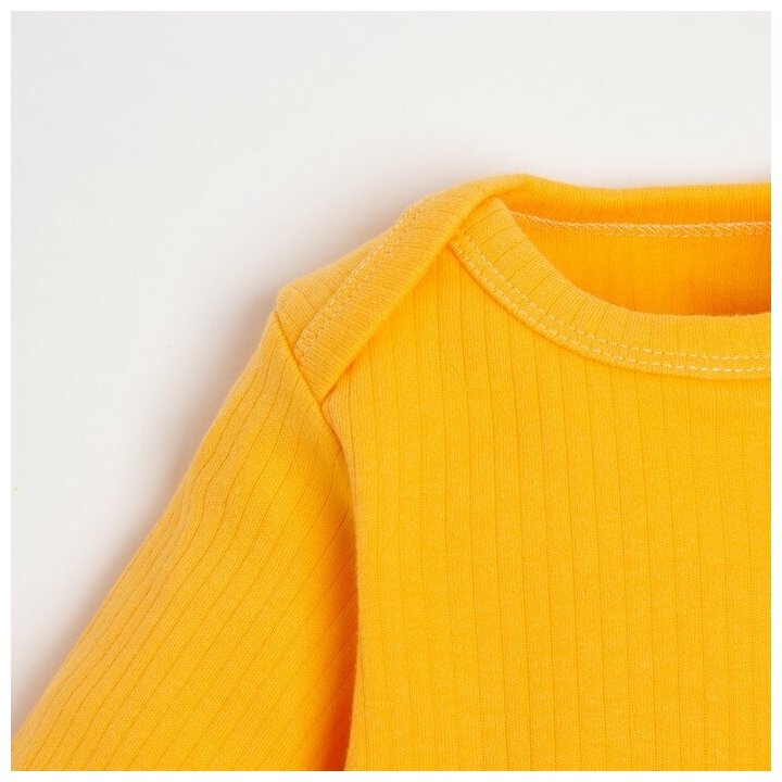 Комплект одежды Крошка Я для мальчиков, брюки и боди и шапка, повседневный стиль, размер 56, оранжевый, серый - фотография № 3