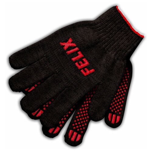 фото Перчатки хлопковые felix с пвх-покрытием (цвет:черный)