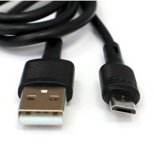 Кабель для зарядки телефона USB-MicroUSB; для смартфона; hoco X83 Victory; провод 1 метр; 2.4A; черный датаабель для зарядки телефона usb lightning ip для смартфона apple hoco x83 victory провод 1 метр 2 4a белый